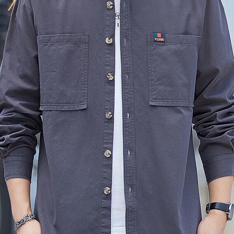 Mao Ren Men's Casual Lapel Shirt Jacket