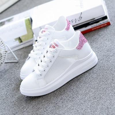 2024 Summer New Korean Women's Mesh Breathable Little White Shoes Versatile Shoes Student Casual Flat Board Shoes Trend