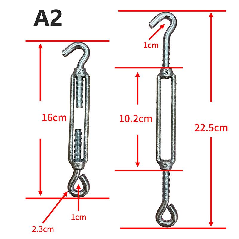 

1 шт. M6 M8 M10 M12 M14 Гаки для ланцюга з нержавіючої сталі, Талреп з кільцем, Пристрій для натягу троса, Тип лінії Oc Oo Cc A2