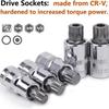 K1AE 10 Stück Autoreparatur 1/4" 3/8" 12-Zahn Dreikant Spline Bitsteckschlüssel Satz