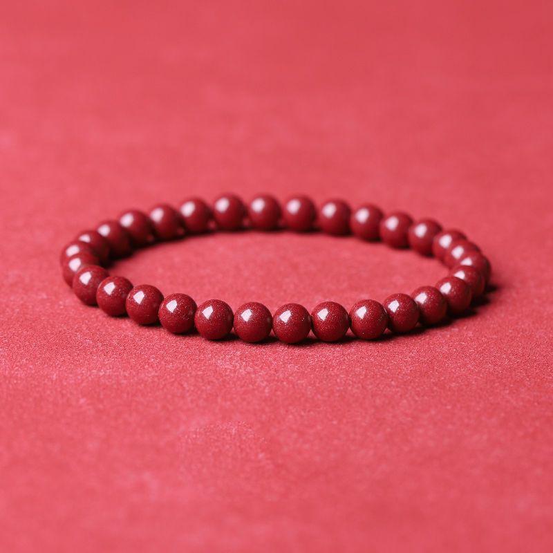 Armband met natuurlijke cinnaber draak en konijn - drie-in-één geluksbrenger en originele armband van ertskralen