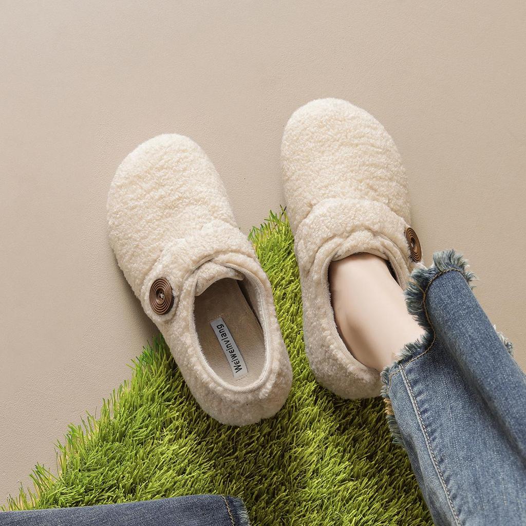 Weiwei Girl Women's Plush Furry Leopard Print Warm Cotton Shoes with Height Increase - Autumn & Winter.