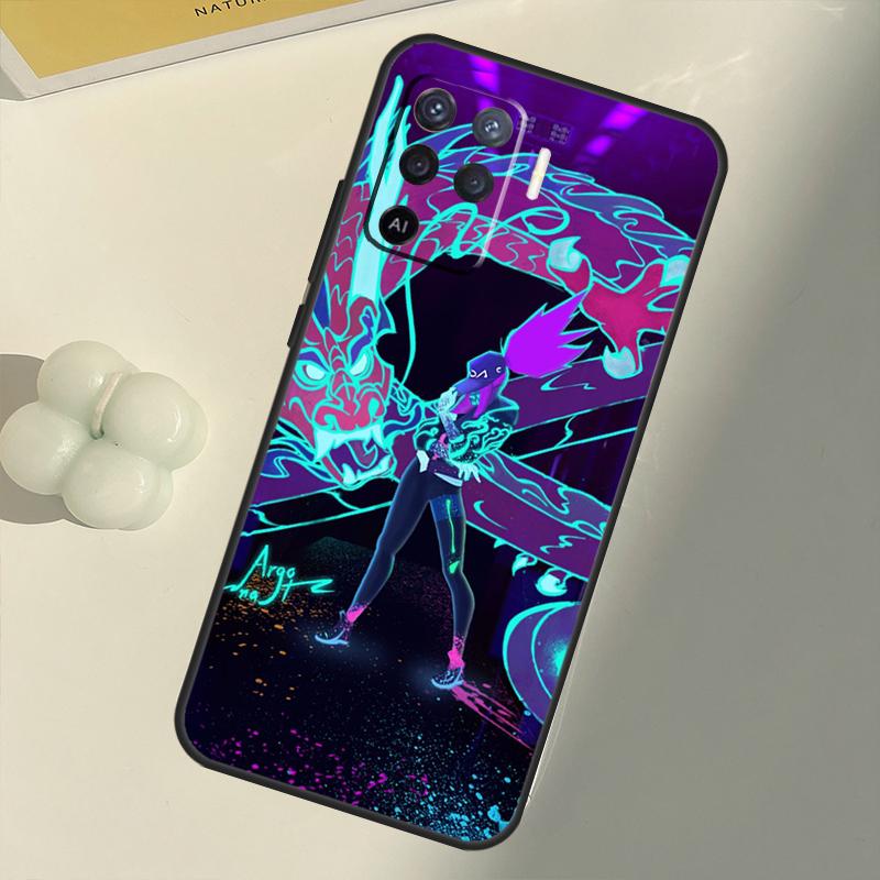 Kda Kaisa Ahri Akali Pouzdro pro OPPO A53 A53S 2020 A5 A9 A31 A52 A72 A94 A74 A54 A83 A91 A93 A16 A15 Zadni Coque