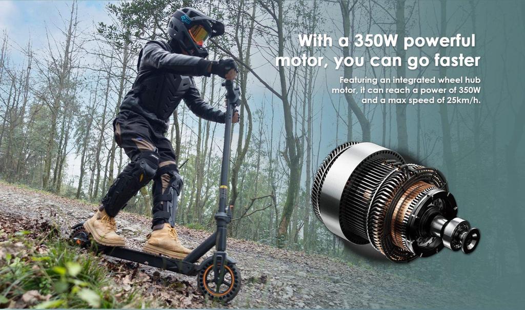 KuKirin S1 Max Opvouwbare Elektrische Scooter 350W Motor 36V10.4Ah Batterij 25km/h Max Snelheid 39km Max Bereik