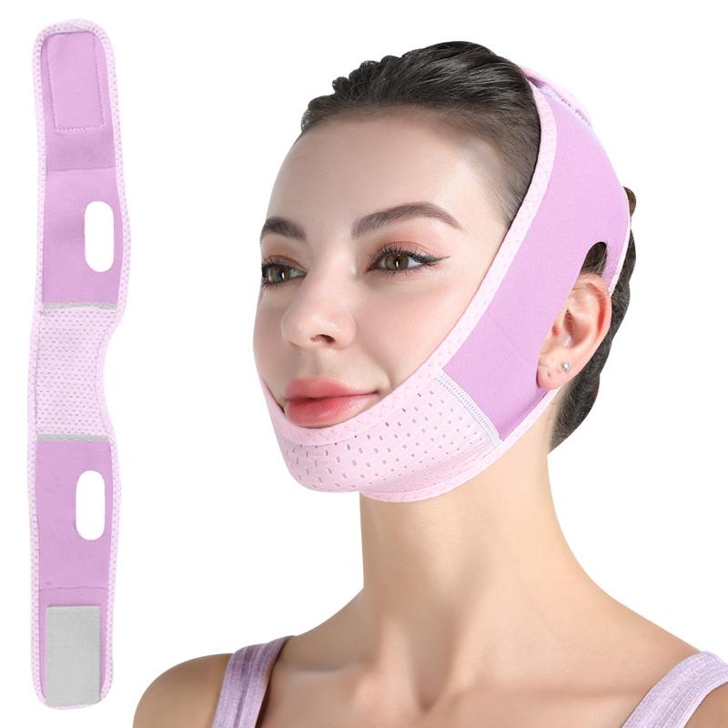 

Face Slimming Bandage V Line Face Shaper Women Double Chin Cheek Lift Up Belt Facial Massager Strap Face Beauty Skin Care Tools фіолетовий