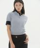 MUSINSA STANDARD WOMAN Women'S Washable Supima Cotton Knitted Polo Shirt [Ash Light Blue]