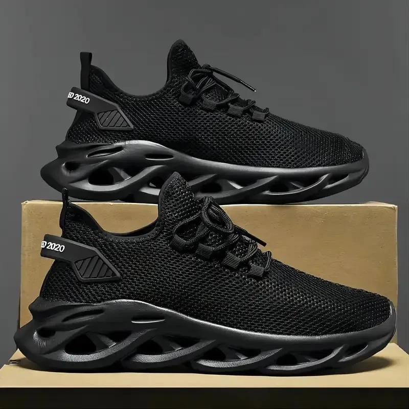 2025 Men's Running Shoes New Mesh Breathable Sports Shoes Fashionable Soft Sole Lightweight Anti Slip Large Casual Sports Shoes