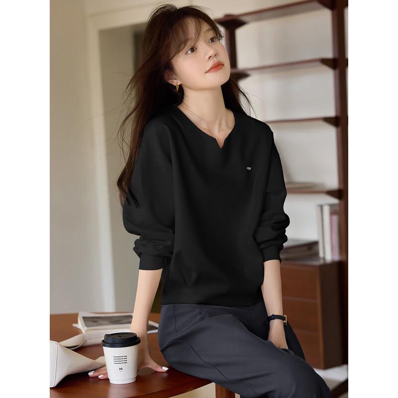 

Mohan Yimei Women s Short Loose Fit Round Neck Cotton Sweatshirt M