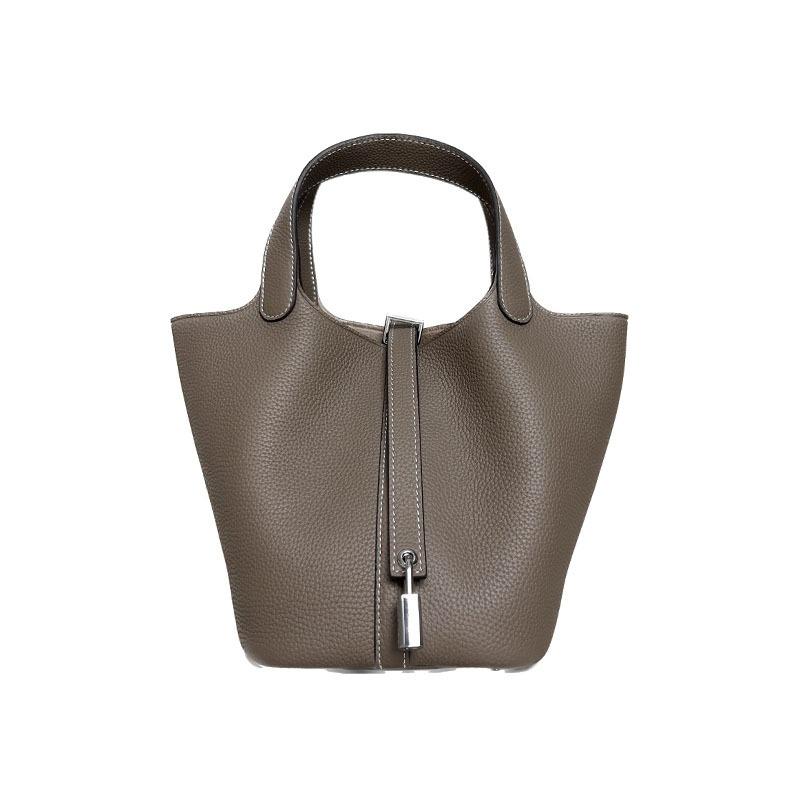 Bag Summer Hand Bucket Basket Women's Bag Genuine Leather Handbag