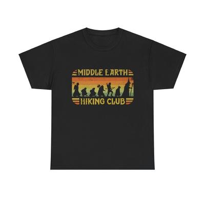 Clube de Caminhada da Terra Média Camiseta Divertida Unisex com Gráfico Tolkien Camiseta Unisex