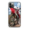 Custodia in vetro temperato per moto da cross e sport per iPhone 12, 11 Pro Max, 13, 12 Mini, Fundas X Xr Xs Max, 8, 7, 6s Plus, Shell Fundas