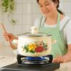 3pcs 16/18/20cm Enamel Pot Visible Floral Stew Soup Pot Multi-Purpose with Lid Kitchen Cookware Set Gas Induction Cooker
