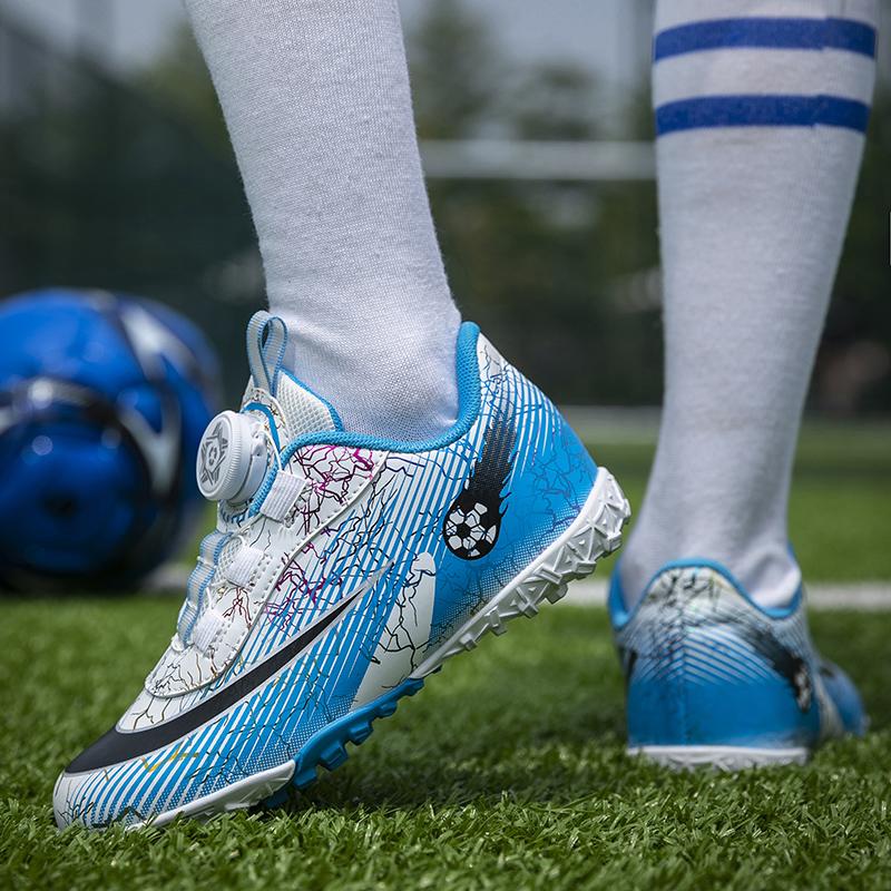 New Arrival Children's Soccer Shoes Comfortable Low-Cut Elastic Training Sneakers Boys Turf Anti-Slip Football Shoes Teenagers