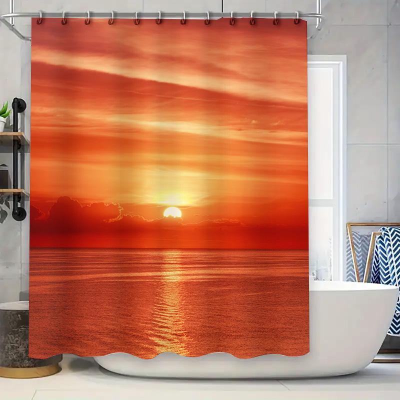 

Bright Citrus Shower Curtain Lemon Print Green Background Bathroom Decor Waterproof Fabric Ideal Gift for Home Decoration (60 x 90x180cm