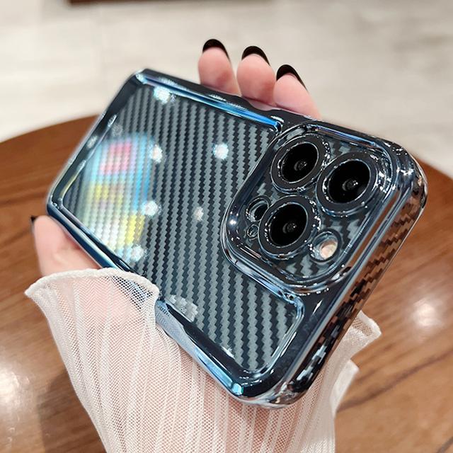 

Роскошный противоударный прозрачный чехол с текстурой углеродного волокна для Iphone 13 12 11 Pro Max Xr X Xs 7 8 Plus Se с покрытием, силиконовый чехол for iphone 13 pro
