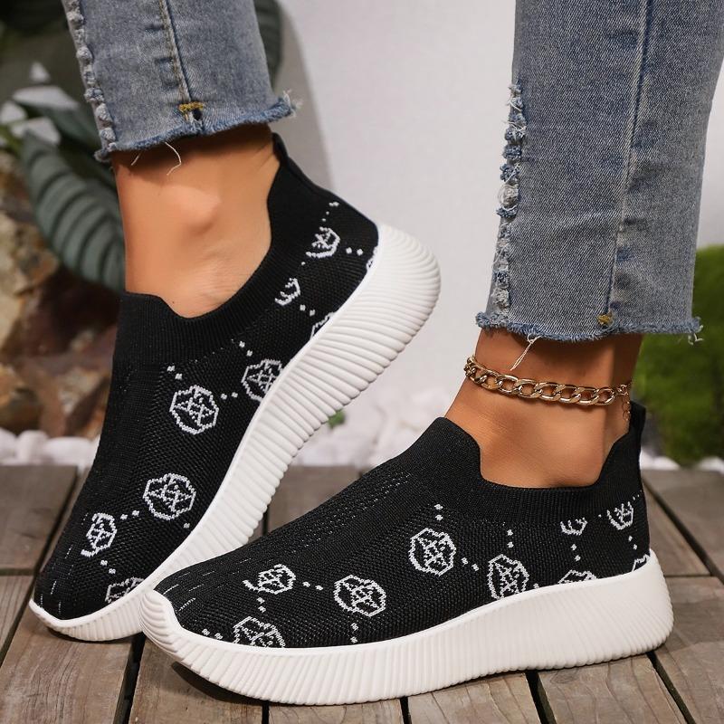 Fashion Women Sneakers Spring Autumn 2024 New Fashion Flats Mesh Breathable Printing Sports Shoes Women's Casual Outdoor Running Shoes