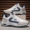 Men's Casual Running Shoes Spring and Autumn New Inner Heightened White Leather Face Shoes Waterproof Nylon Sole Men's Sneakers