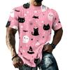 Unisex Loose Fit Casual Short Sleeve Halloween Print Shirt Comfortable Breathable Fabric Lightweight Top for Everyday Wear