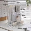 Acrylic Three-Compartment Pen Holder: Luxurious Multifunctional Desktop Organizer