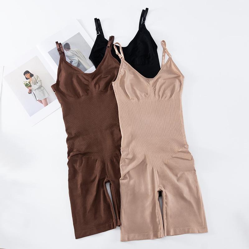 Damen Träger One-Piece Formwäsche Bauchkontrolle Po-Lifting Taillentraining Bodysuit