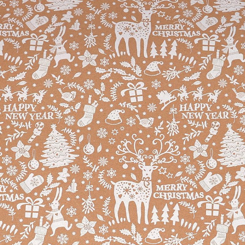 1roll Large Roll Christmas Wrapping Paper -Vintage Brown, Ruffled Edge Elegant Gift Wrap for Wedding & Christmas, Smooth Texture