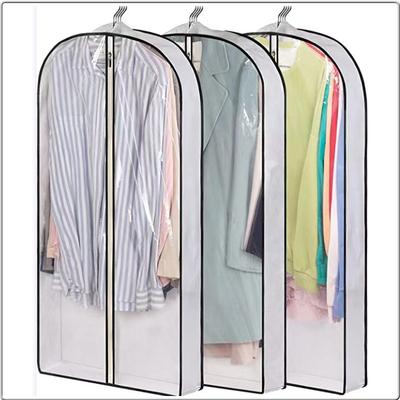 1PC Black Washable Dust Cover Clothes Storage Hanging Bag Household Waterproof Transparent PVC Nonwoven Fabric