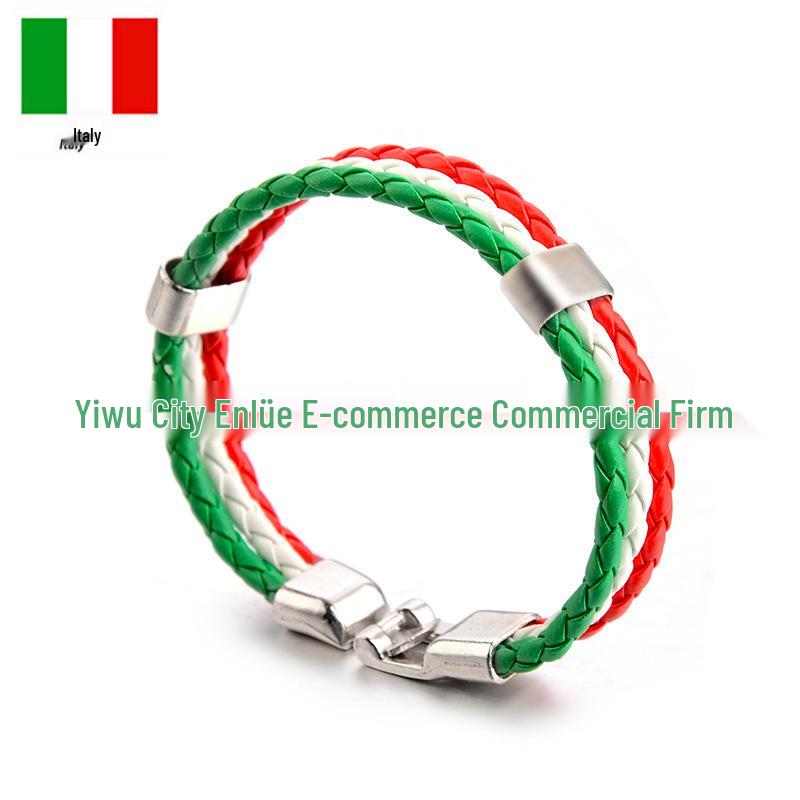 Customizable Faux Leather World Cup Color Bracelet