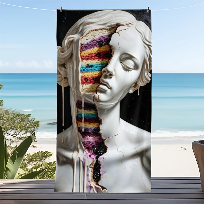 

Dreamy Character Rainbow Cake polyester microfiber beach towel is highly absorbent, suitable for swimming and beach outings W40*H60(CM)
