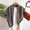 Korean Version of Sunscreen Beach Towel 91 Imitation Silk Large Square Scarf Shawl Commuting Versatile Printed Herringbone Scarf Headscarf Women