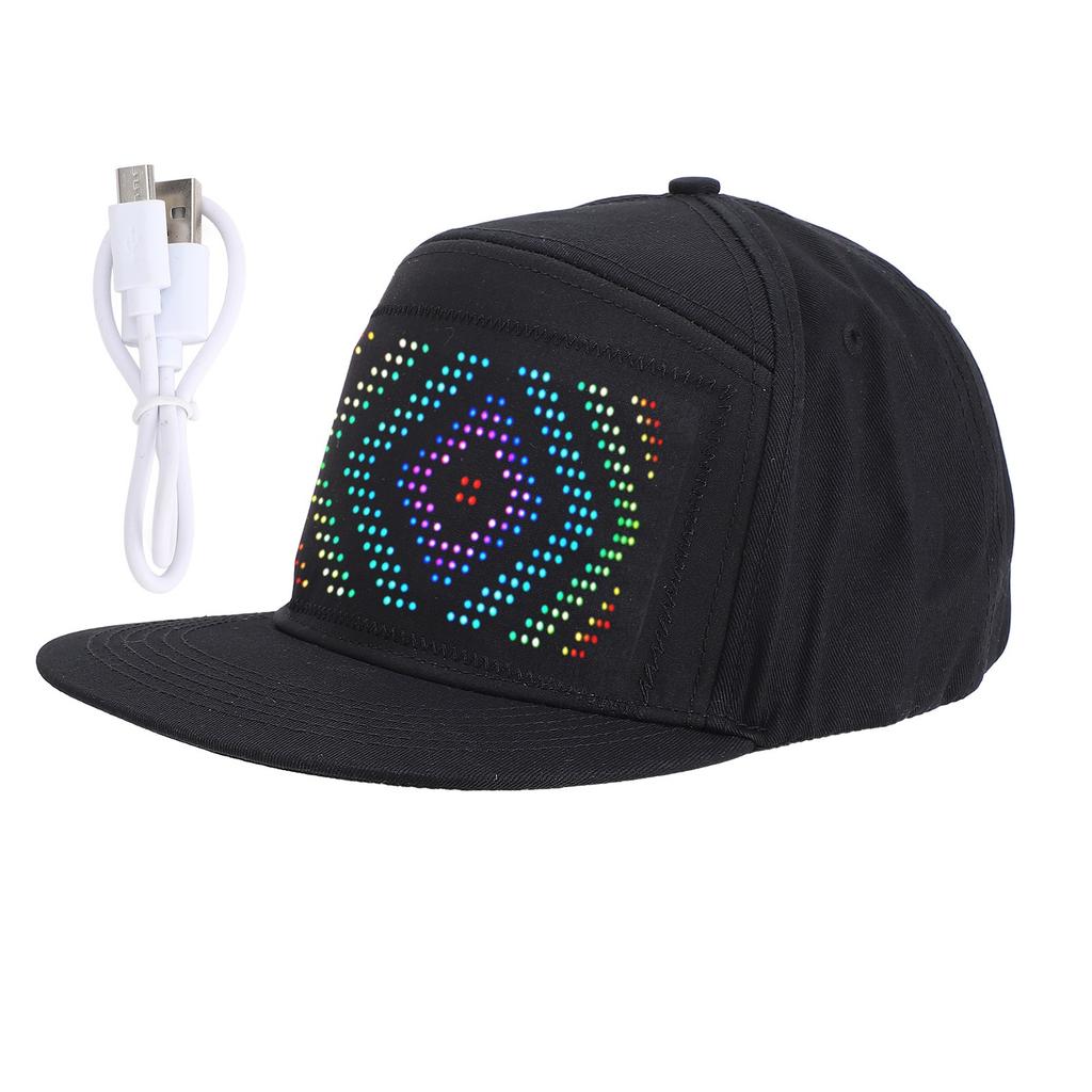LED Cap 16x32 BT APP Control Programmable LED Hat for Festival Party Carnival Concert 5V 2A