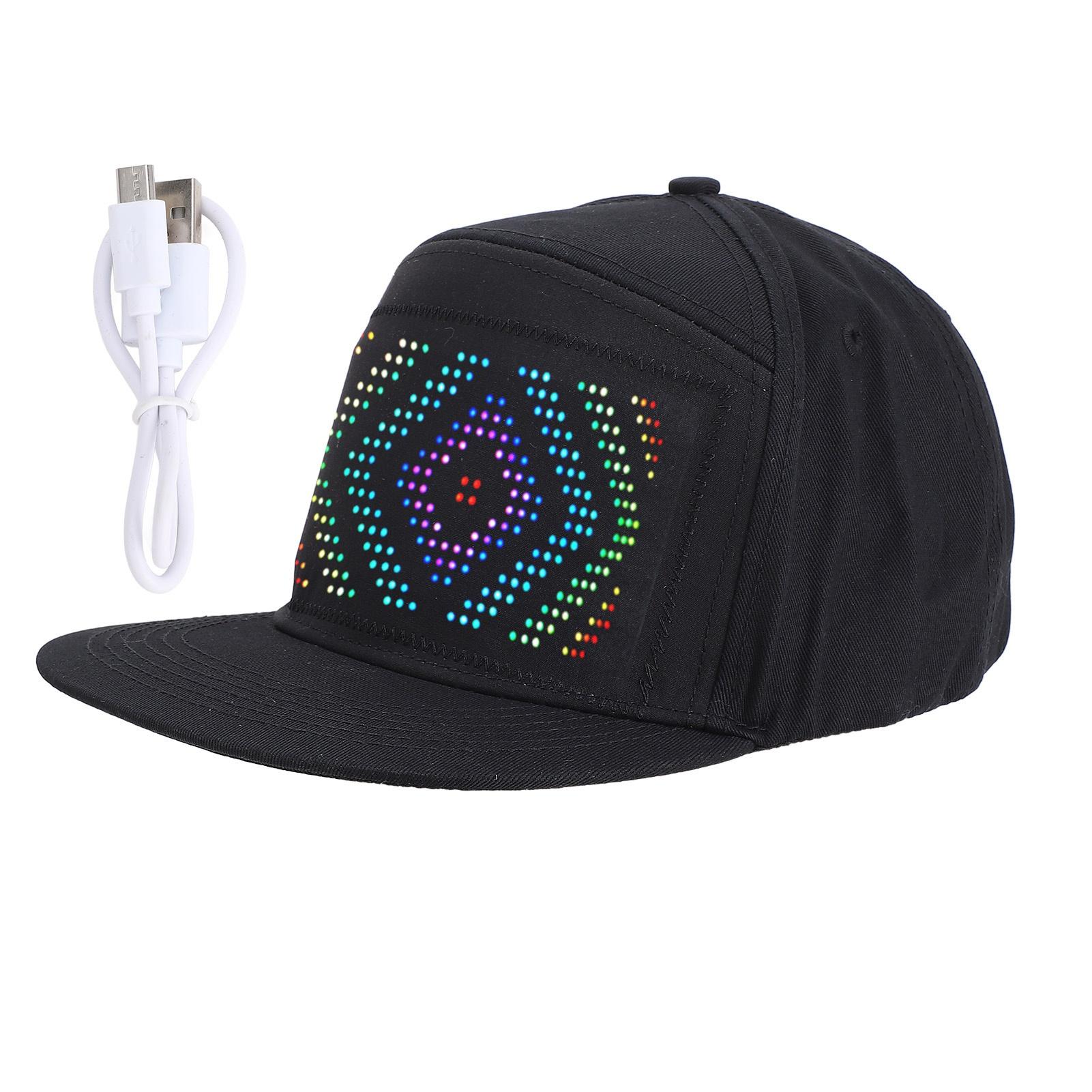 Cmperipheral Men's Led Cap 16X32 Bt App Control Programmable Led Hat For Festival Party Carnival Concert 5V 2A