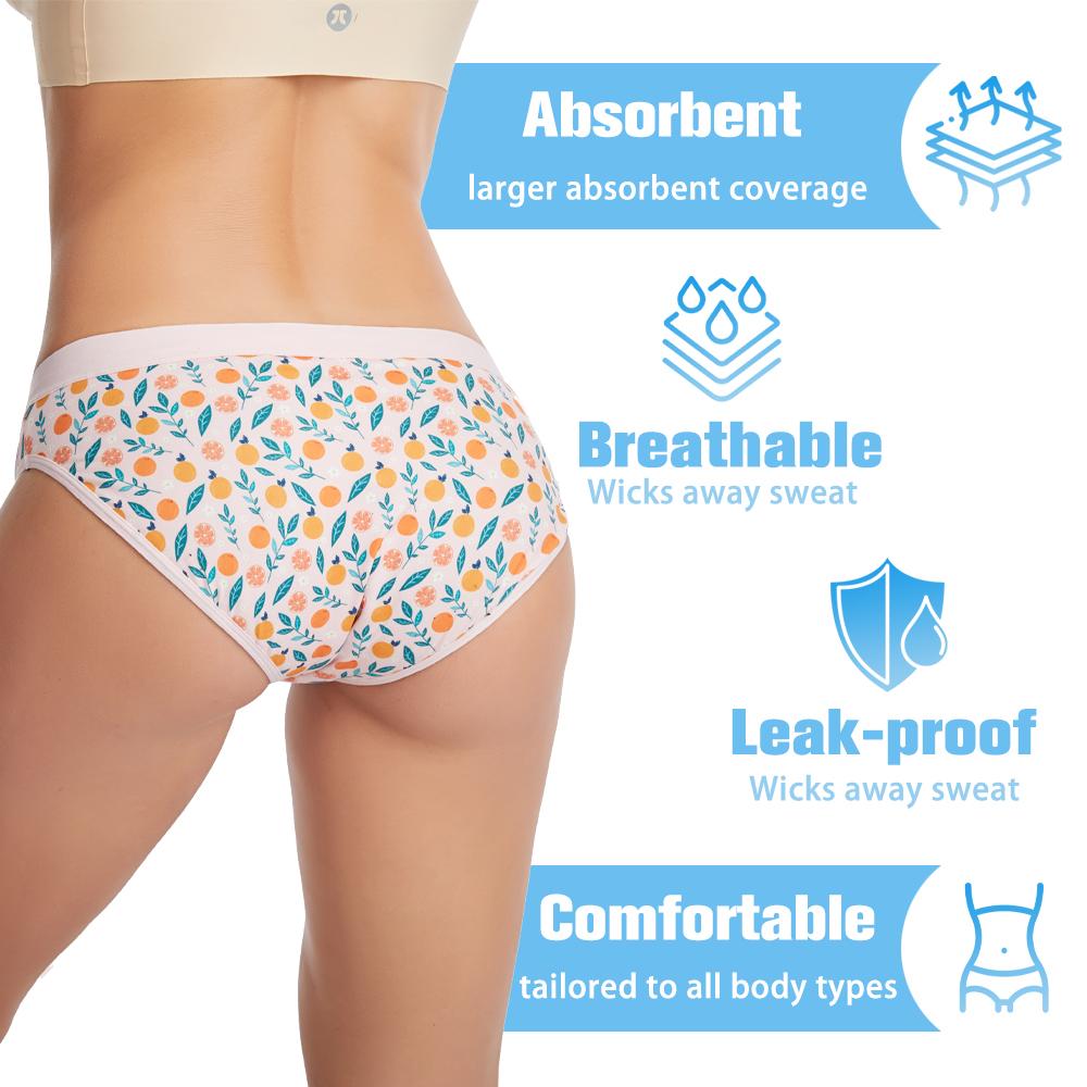 Super Absorbent Cotton Menstrual Underwear Reusable Period Panties for Women with Heavy Flow Leak-Proof Sanitary Pants