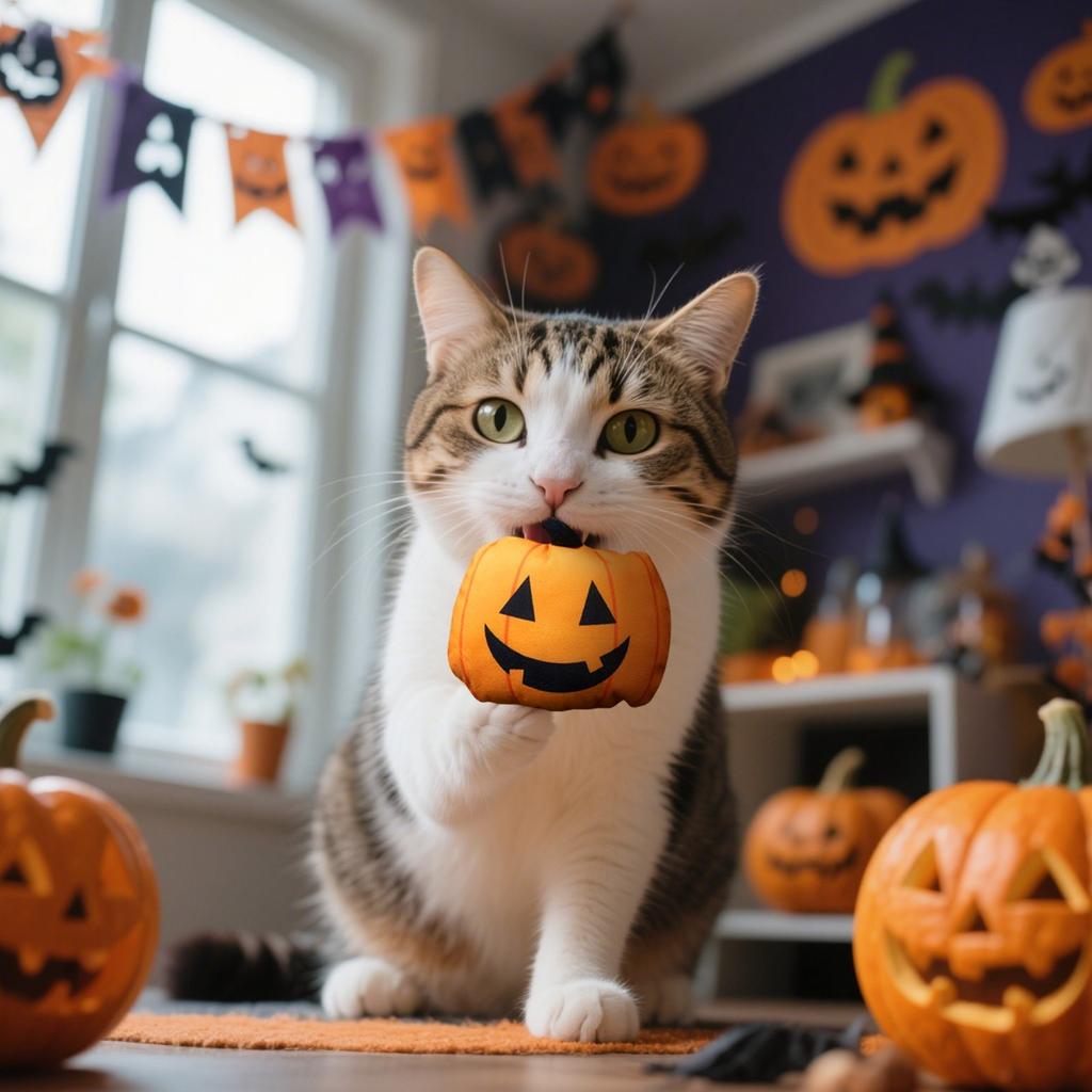 Halloweenské hračky, Plyšové hračky s kočičí mátou, Měkké hračky, Ideální pro hraní a cvičení uvnitř