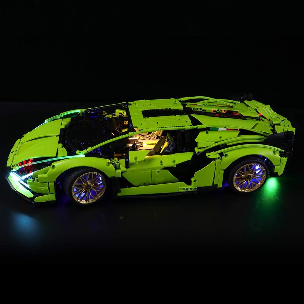Комплект светодиодной подсветки Briksmax для Technic Lamborghini Sián FKP 37 - Совместим с моделью из строительных блоков Lego 42115 - Не включает набор Lego