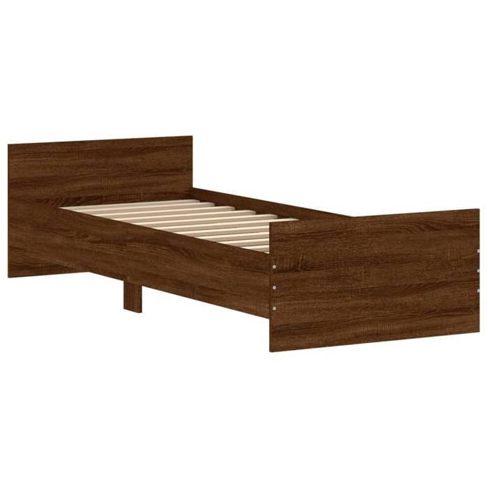 VidaXL Bed Frames Brown Oak 75x190cm Small Single Engineered Wood 835952