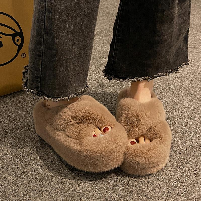 

Тапочки Мао Мао, женская одежда, весна и осень 2025, новые уличные интернет-знаменитости, толстая подошва, усиливающая эффект супер-огня, плюшевые хлопковые тапочки прилив 40 хаки
