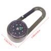 1Pc 3 In 1 Double Sided Mini Compass Carabiner Keychain With Compass Thermometer Outdoor Hiking Survival Zinc Alloy Key Ring