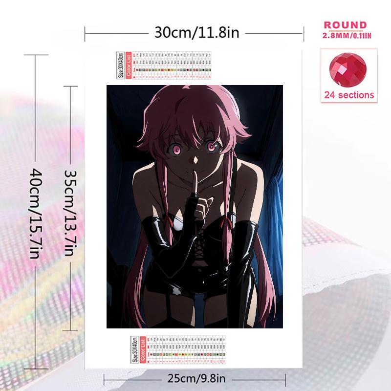 Gasai Yuno 100% Round Full Drill 5D DIY Diamond Painting Embroidery Cross Stitch Rhinestone Decor
