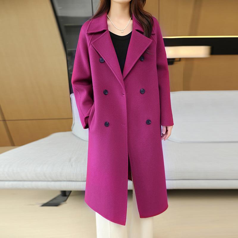 New Style Suit Collar Double-breasted Wool Double-faced Wool Coat Jacket Windbreaker
