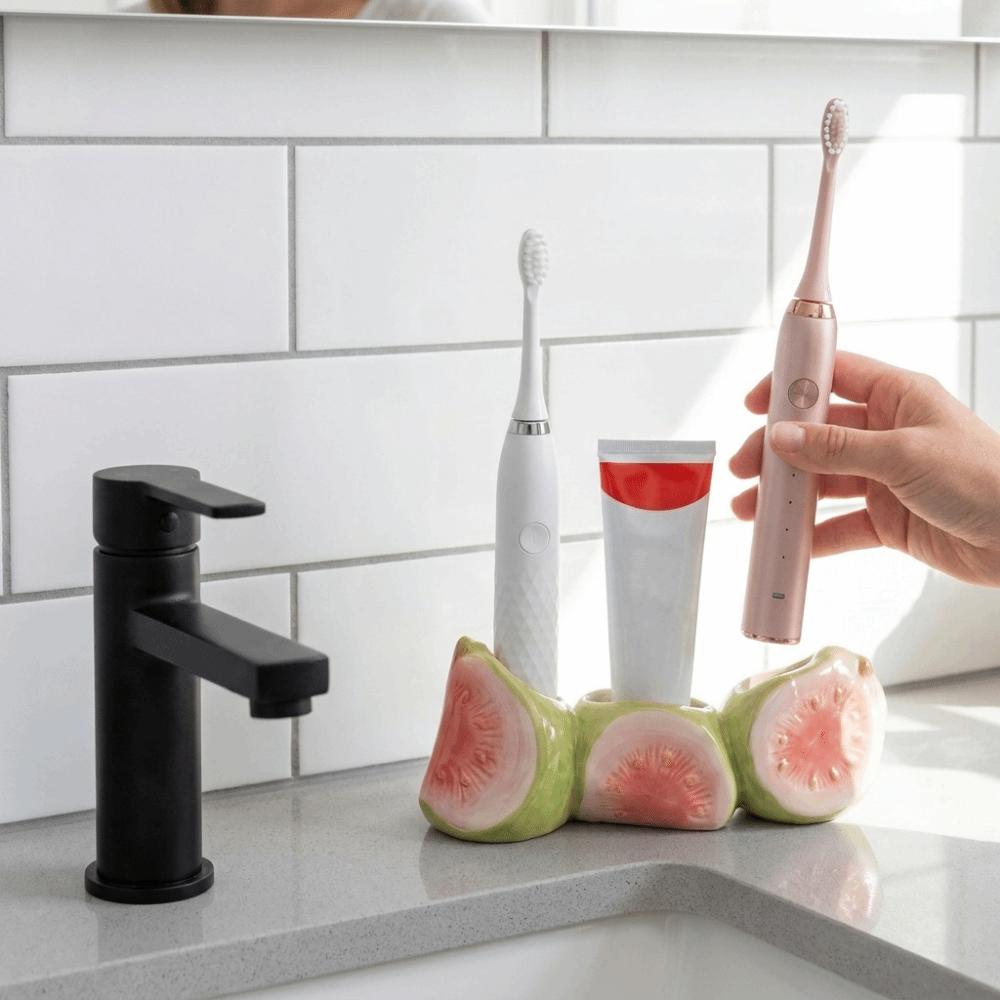 Ceramic Toothpaste Toothbrush Rack Waterproof Toothbrush Storage Rack Washstand