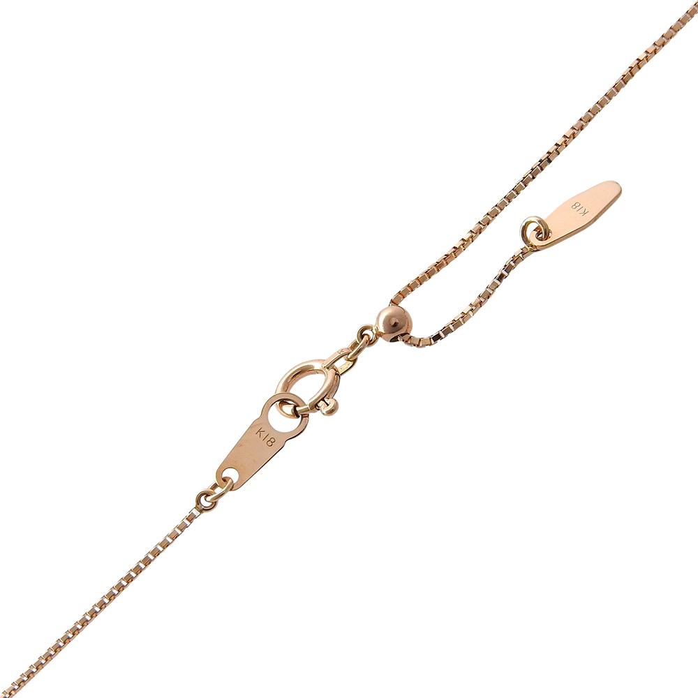 ESTELLE Flower motif Necklace K18 Pink Gold/diamond 2.6g Women Used