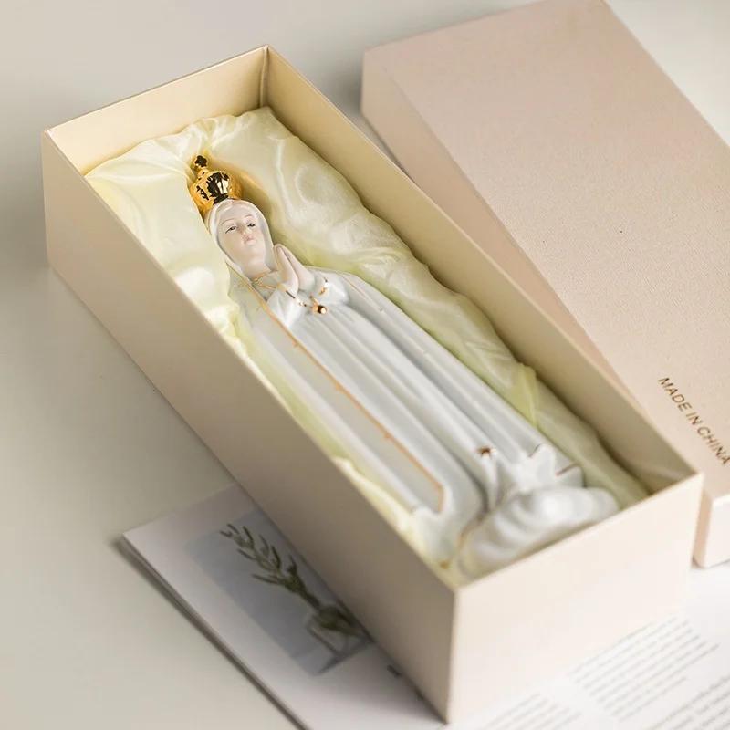 Rosa Fatima Icona Madonna Chiesa Cattolica Famiglia Statue in Ceramica Regali e Ornamenti