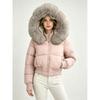 Womens Short Winter Puffer Coat With Faux Fur Hood Slim Fit Petite Ladies