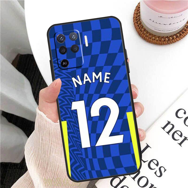 Personalised Football Name Number Case For OPPO Find X5 X3 Pro A15 A52 A72 A83 A91 A93 A54 A74 A94 A31 A53 A9 A5 2020 Cover