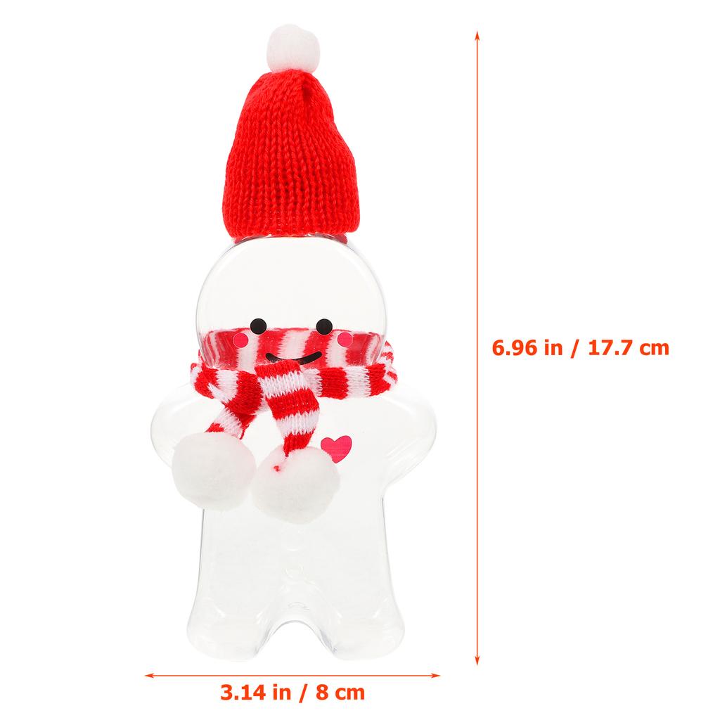 5 Sets Lebkuchenmann Glas Klare Wasserflasche Weihnachten Süßigkeiten Weihnachts-Keksdosen Saftflaschen Das Haustier Kind