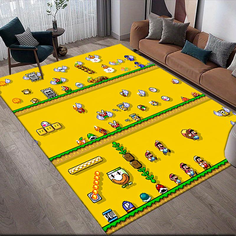 Mario All Characters Area Rug, Mario Fan Cozy Carpet, Perfect Gift.chl 60x90cm
