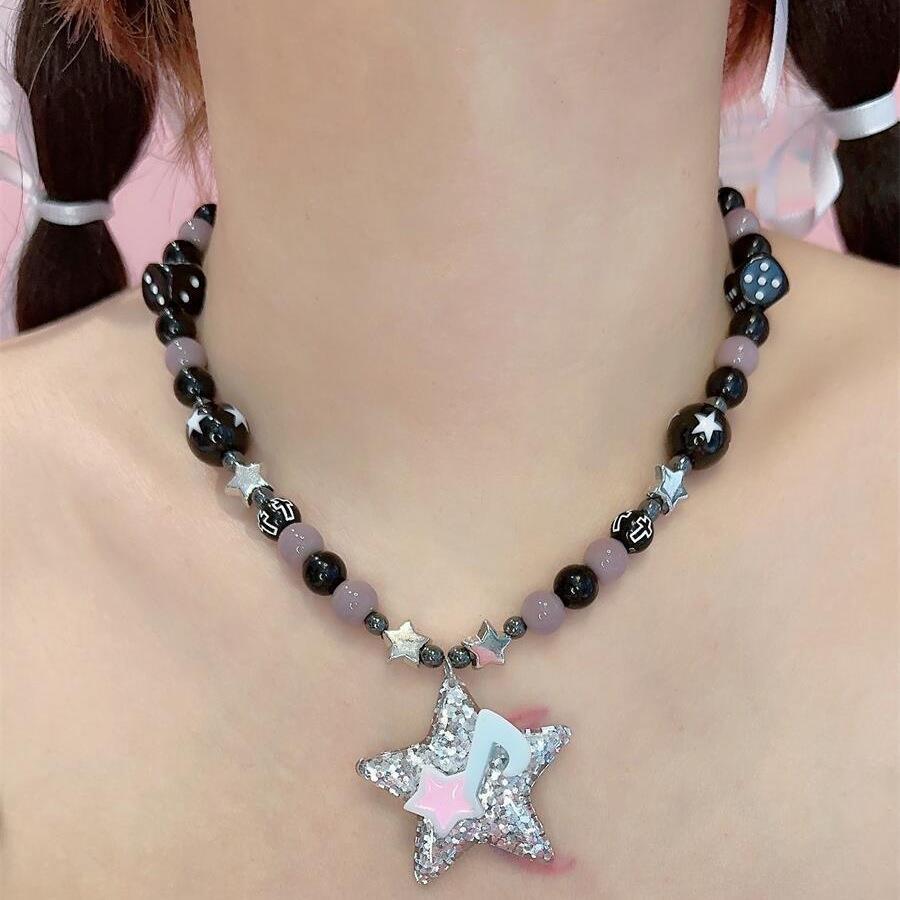 European and American cross-border y2k babes butterfly leather collar punk rock choker collarbone chain necklace foreign trade jewelry