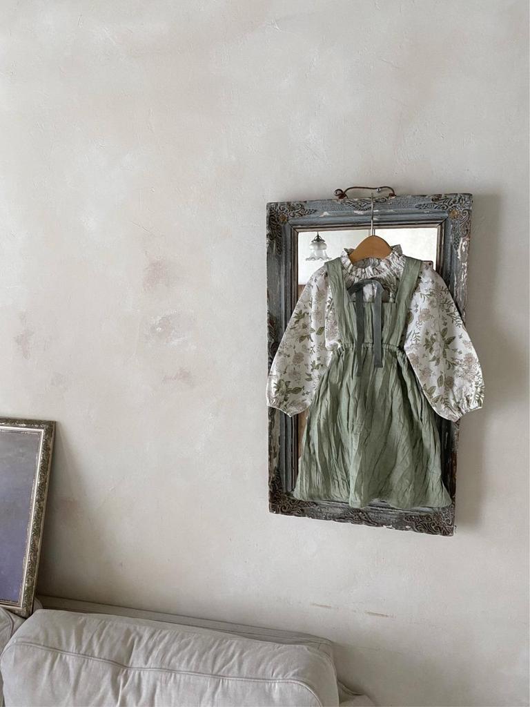 Autumn Vintage Girls' Double Layer Sling Dress Overalls