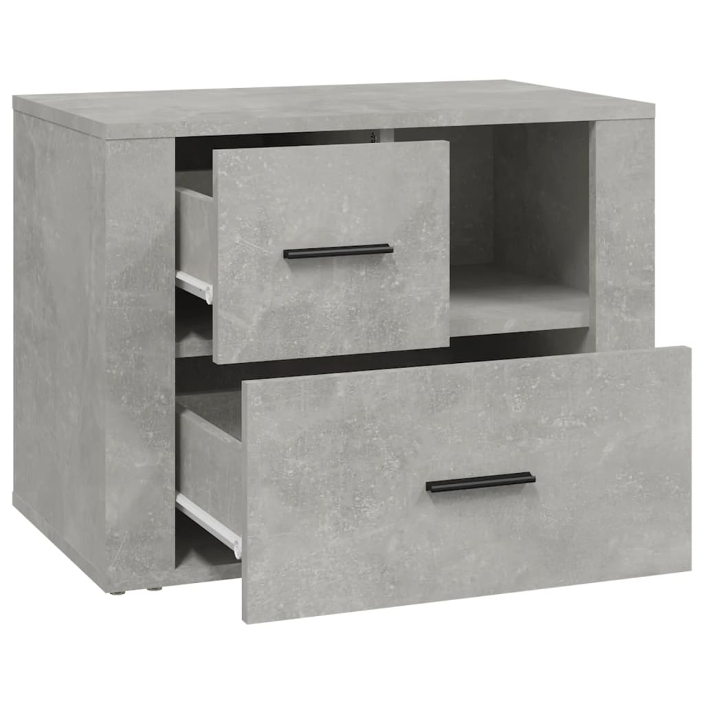 Nightstand Concrete Gray 60 X 36 X 45 Cm Particleboard