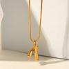  Pendant Hip Hop Clavicle Chain Women's Stainless Steel Necklace Metal Texture Waterproof Trendy Simple Jewelry Bijoux